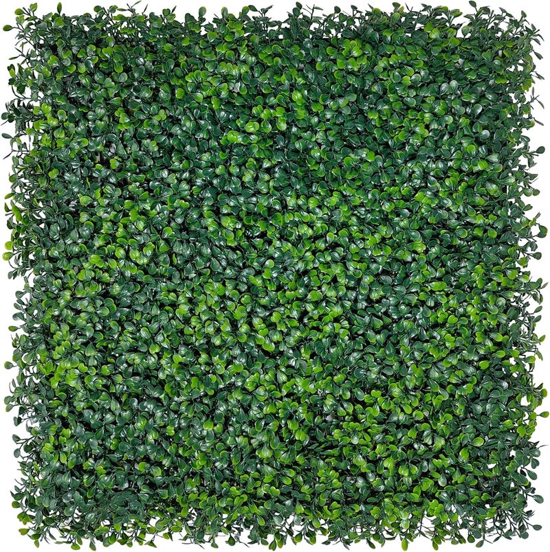 ODTORY Artificial Grass Wall Backdrop Panels: 10 by 10 in (8 Pcs) UV-Anti Greenery Boxwood Panels for Indoor Outdoor Green Wall Decor & Ivy Fence Covering Privacy - Image 1